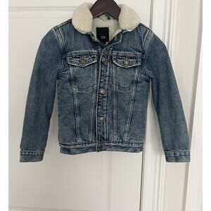 River Island Boys Sherpa Lined Denim Jacket Sz. 7/8